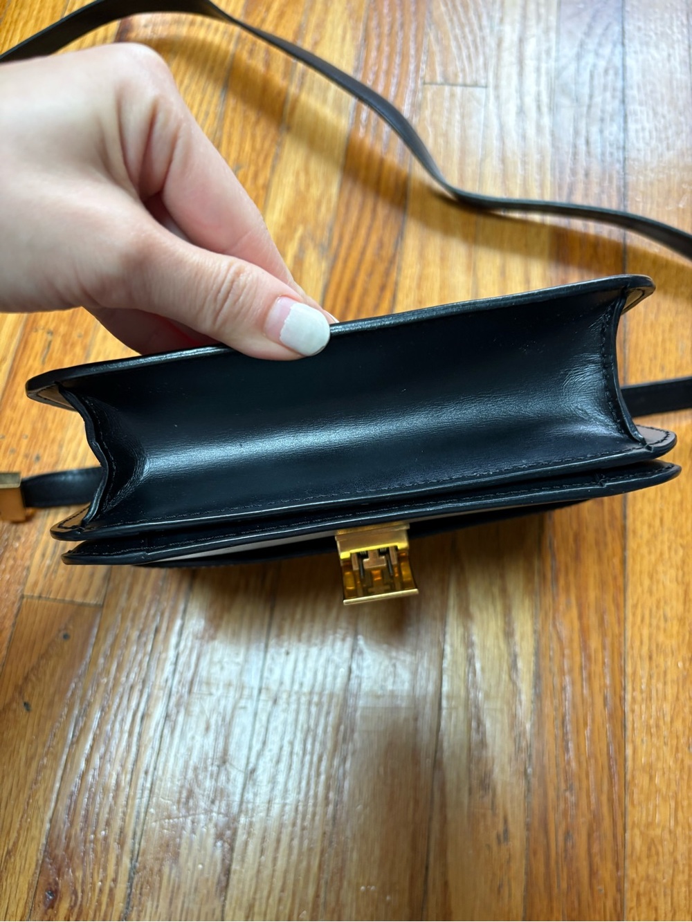 Celine classic box black golld teen leather bag - Picture 3 of 8